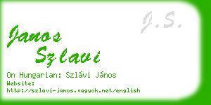 janos szlavi business card