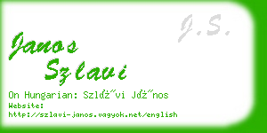 janos szlavi business card